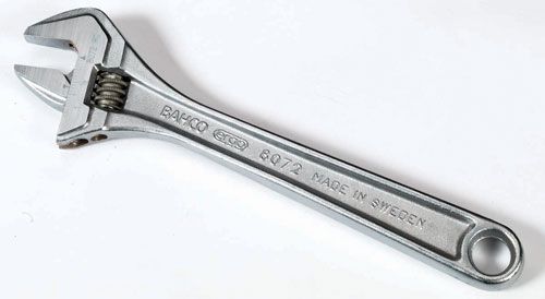 12" SAE Adjustable Chrome Finish Wrench