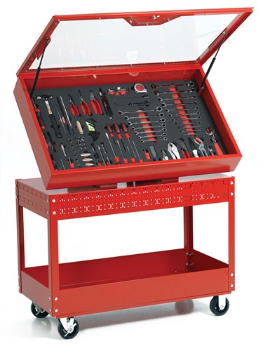 6S Visual Control Cart - Red , Professional Serie