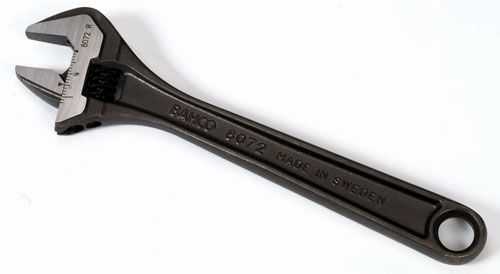 8" SAE Adjustable Industrial Black Finish Wrench