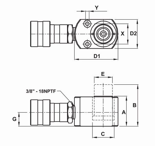 5 Ton Single Acting Cylinders 0.25'' Stroke