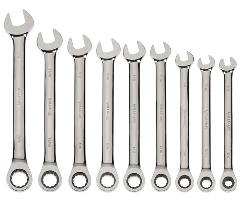 9 pc SAE Combination Ratcheting Wrench Set