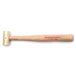 32OZ. Brass Hammer, Hickory Handle