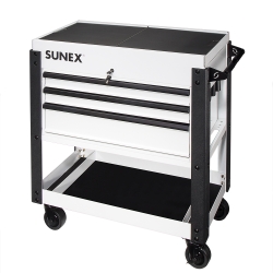 3 Drawer Slide Top Utility Cart w/ Power - White