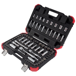 79 PC CHROME SOCKET SET, 1/4\", 3/8\" DR.