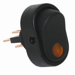 16 Amp 12V Amber Oval Rocker