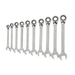 10PC Metric Reversing Ratcheting Comb Wrench Set