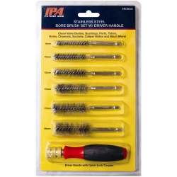 6PC Bore Brush Assortment w/ Driver Handle