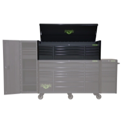 72" 12-DRAWER TRIPLE BANK TOP CHEST, MATTE BLACK-BLACK