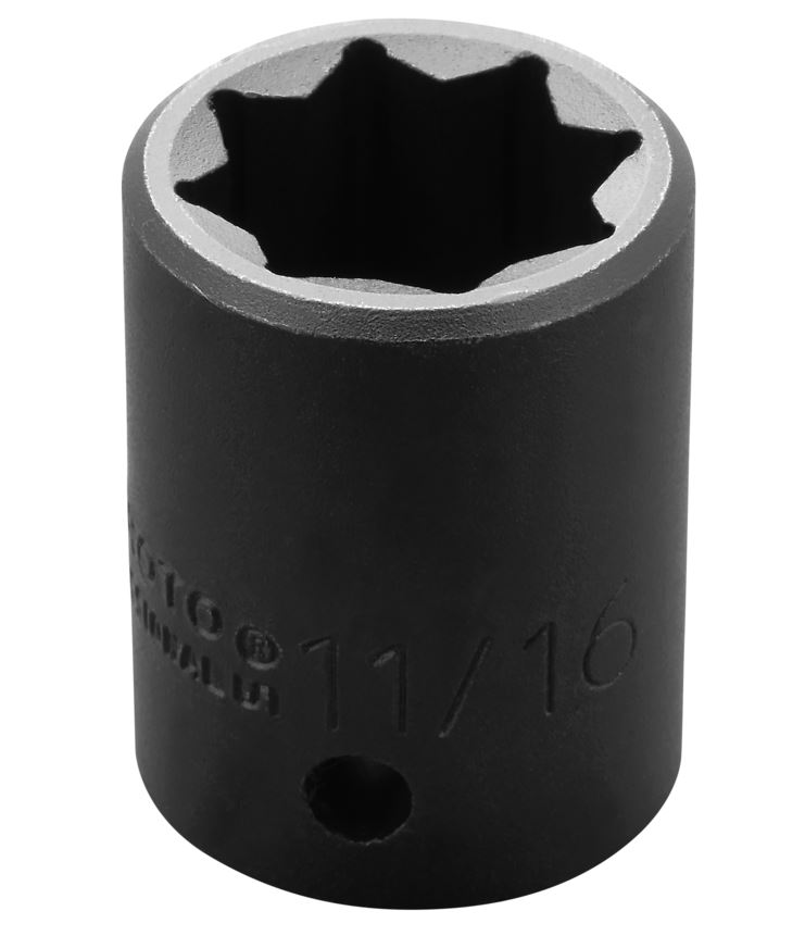 1/2" DRIVE IMPACT SOCKET 11/16" - 8 POINT