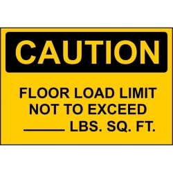 Floor Load Limit Sign