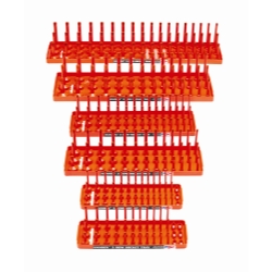 6 Piece 3 Row Socket Tray Set - Orange