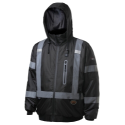 Hi-Vis Heated Bomber Jacket Black-M