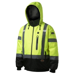 Hi-Vis Heated Bomber Jacket Yellow-2XL