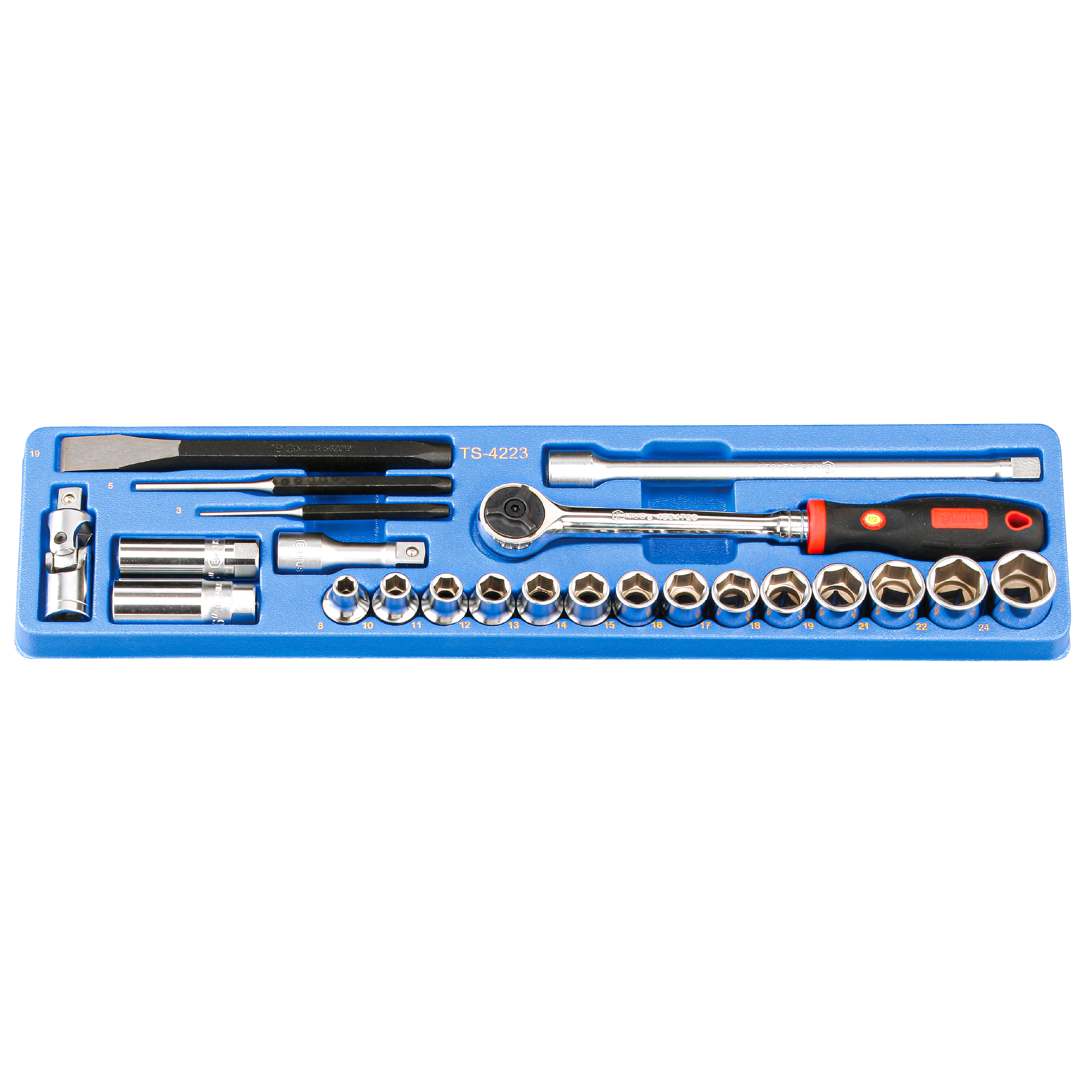 23PC 1/2" Dr. Metric Hand Socket Set(MS-142TS)