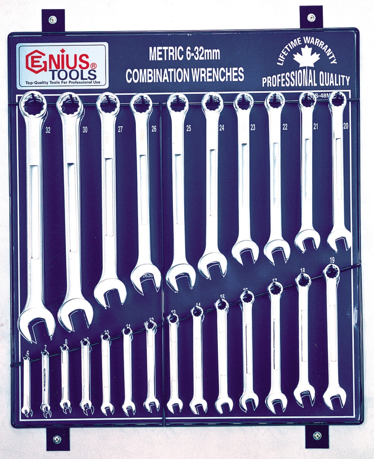 48PC Metric Combination Wrenches Display Board