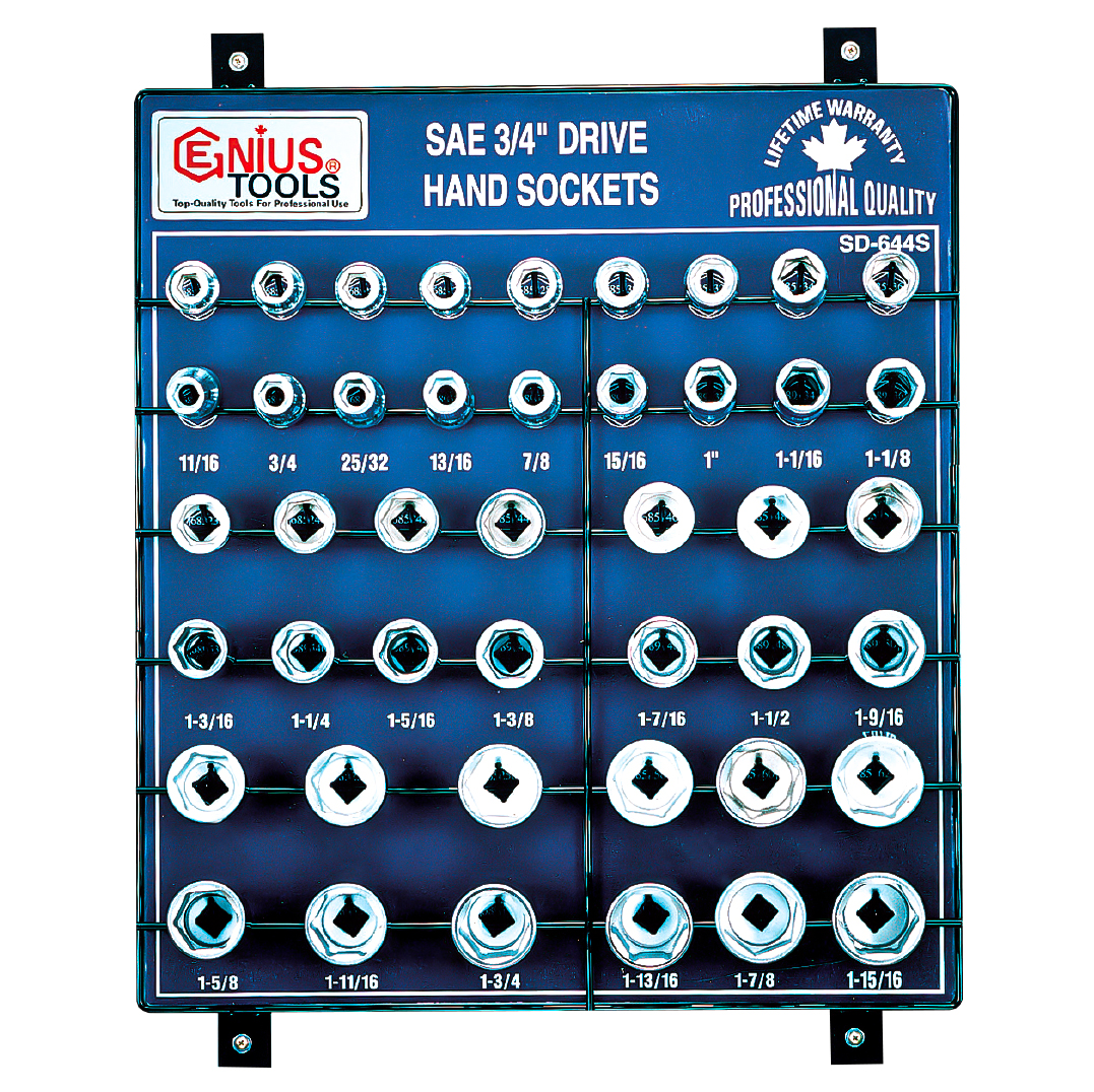 44PC 3/4" Dr. SAE Hand Sockets Display Board