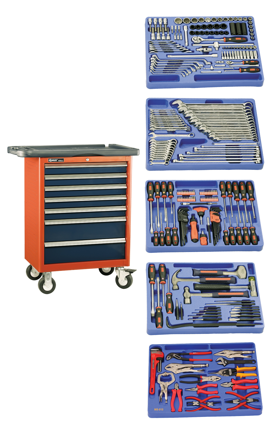 266PC Metric Mechanics Tool Set with Roller cabine