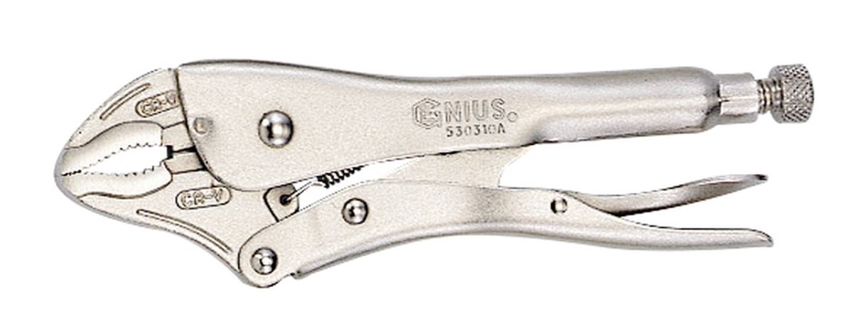 Curved Jaw Locking Pliers with Cutter, 7"L