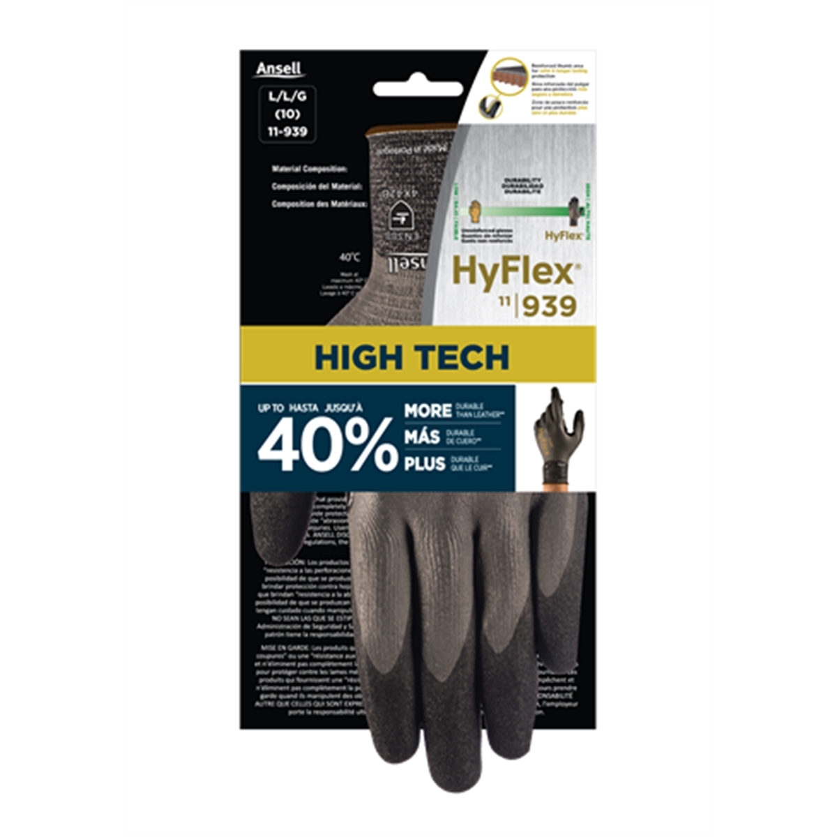 HYFLEX 11-939R GLOVES MEDIUM (1 PAIR)