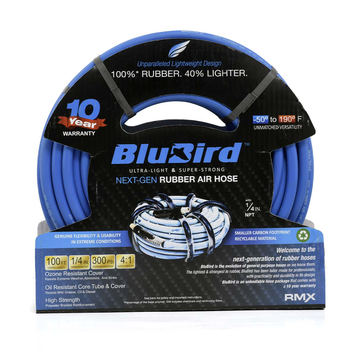 BLUBIRD RUBBER AIR HOSE 1/4 IN. X 100 FT.