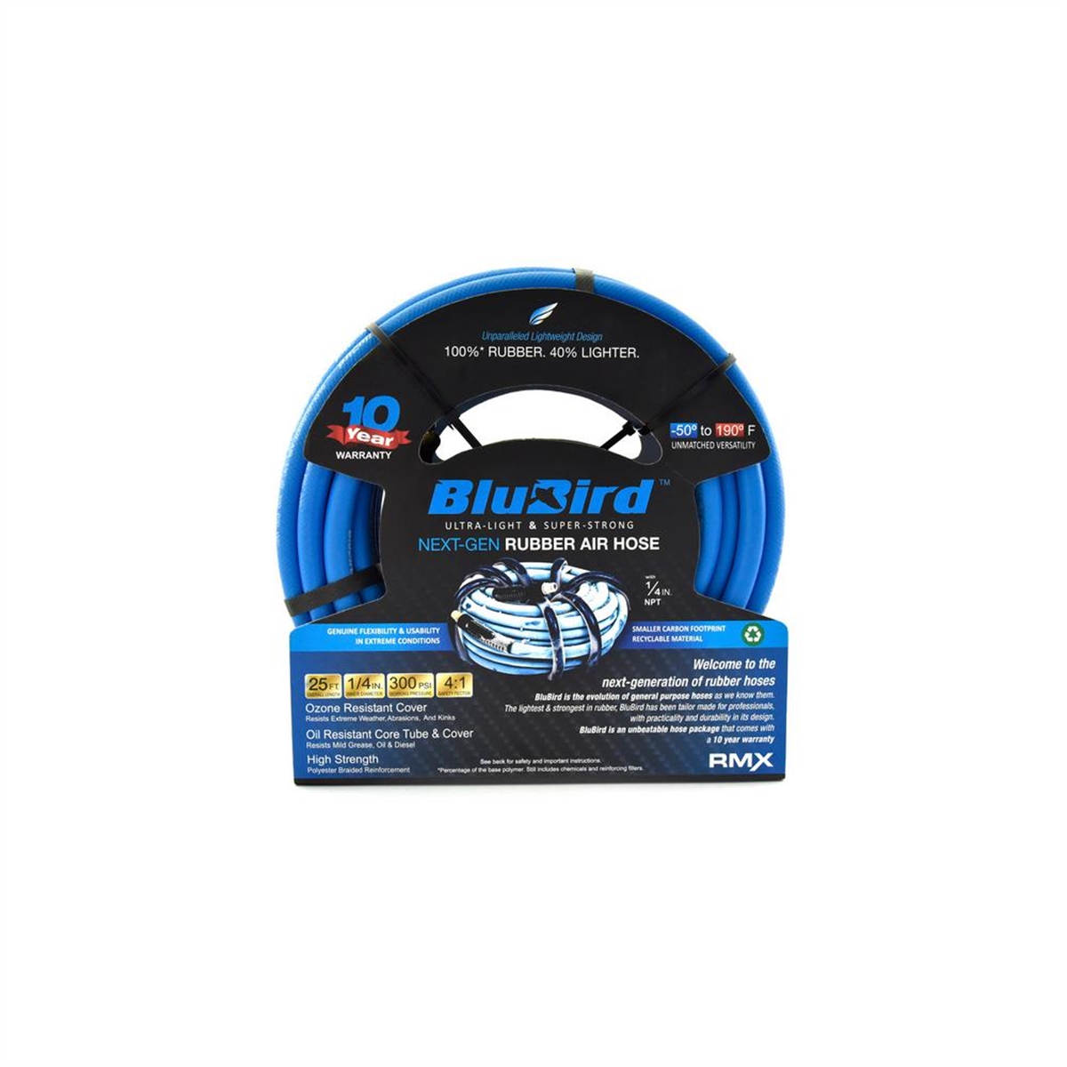 BLUBIRD RUBBER AIR HOSE 1/4 IN. X 25 FT.