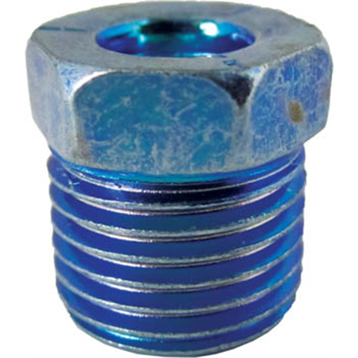 Oversized Steel Tube Nut 1/4" x 9/16" x 18 TPI Blue