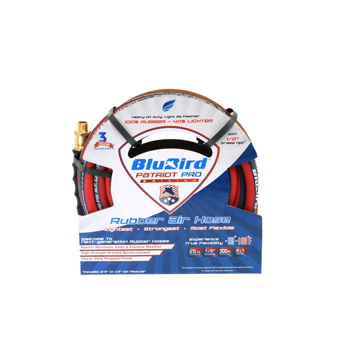 BLUBIRD PATRIOT PRO AIR HOSE 1/2 IN. X25 FT. 300 P