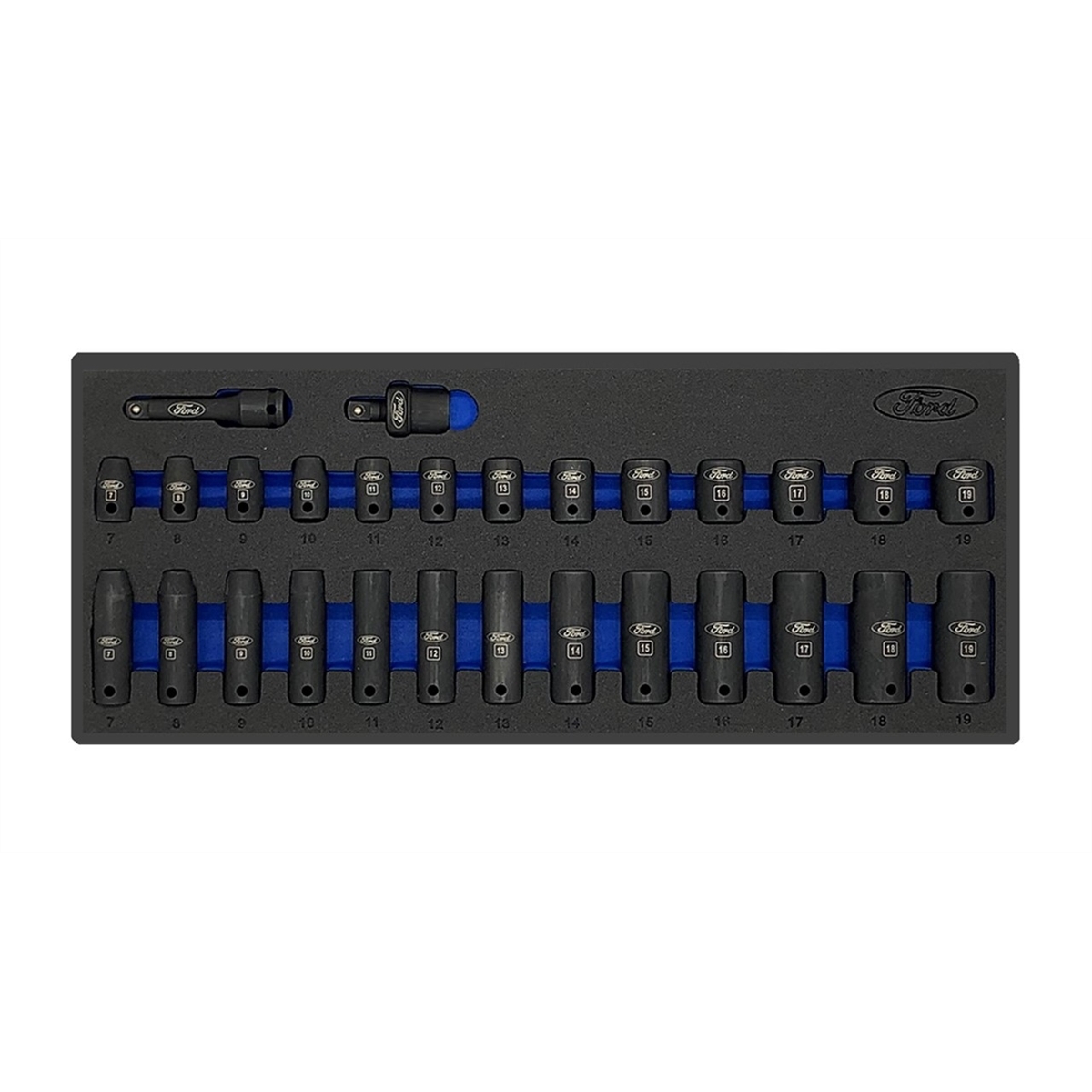 28PC 3/8 DR 6 PT STD & DP METRIC SOCKET SET FORD