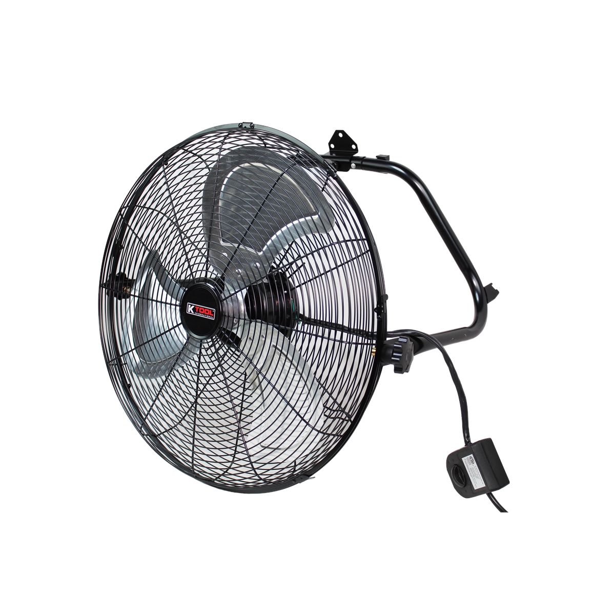 20" Hi-Vel Ind Floor Fan w/ wall mount