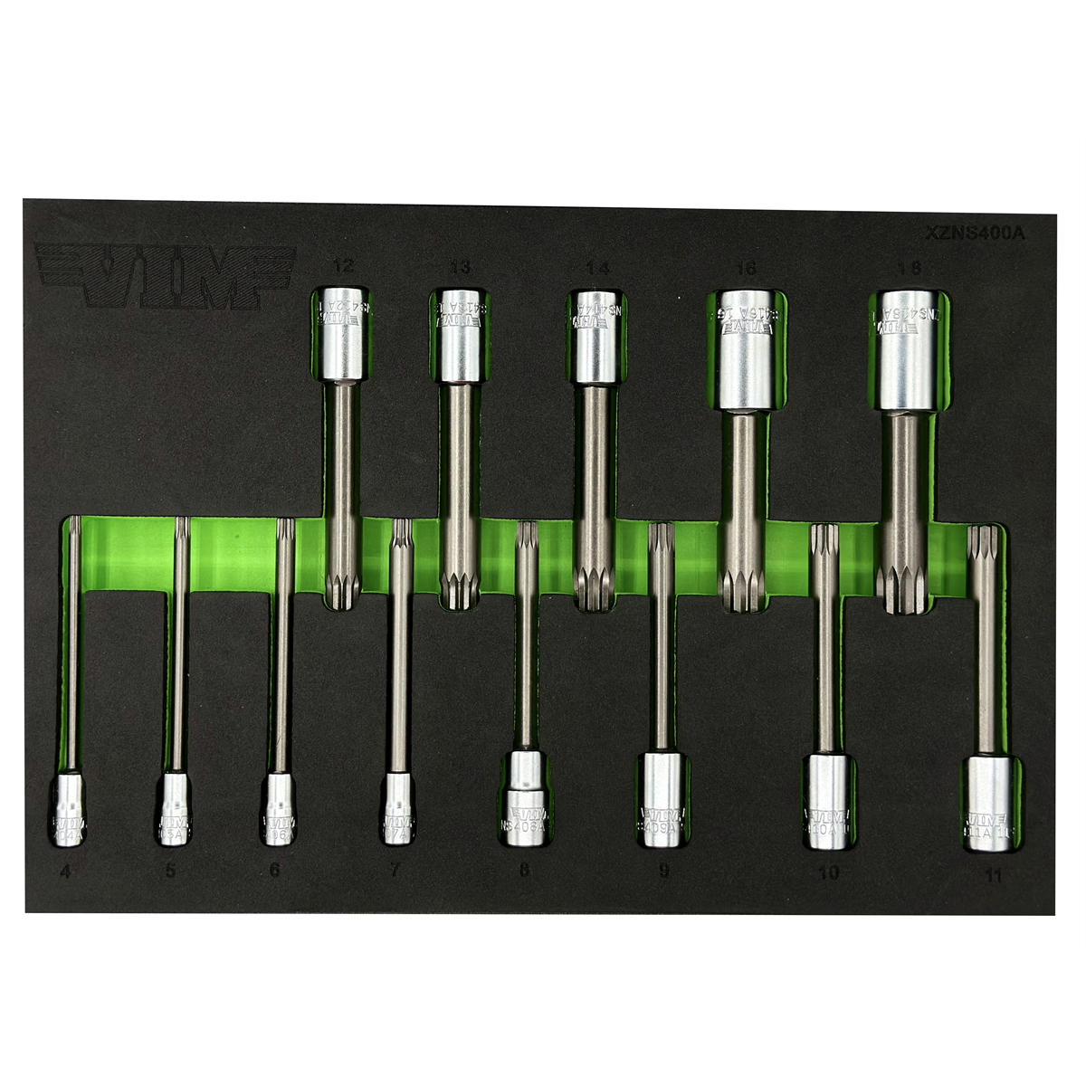 13 PC. 4'' OAL. XZN TRIPLE SQUARE DRIVER SET