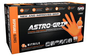 GLOVES NITRILE 7 MIL POWDER FREE LRG ORNG