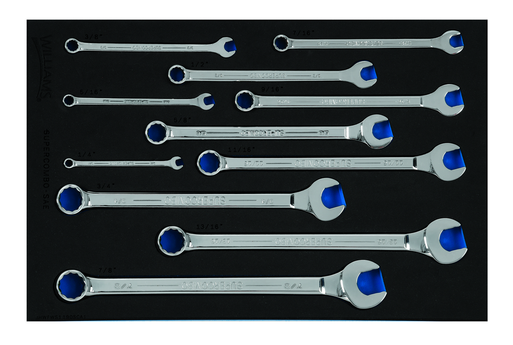 11 pc SAE 12-Point SUPERCOMBO(R) Combination Wrench Set in 1/3 F