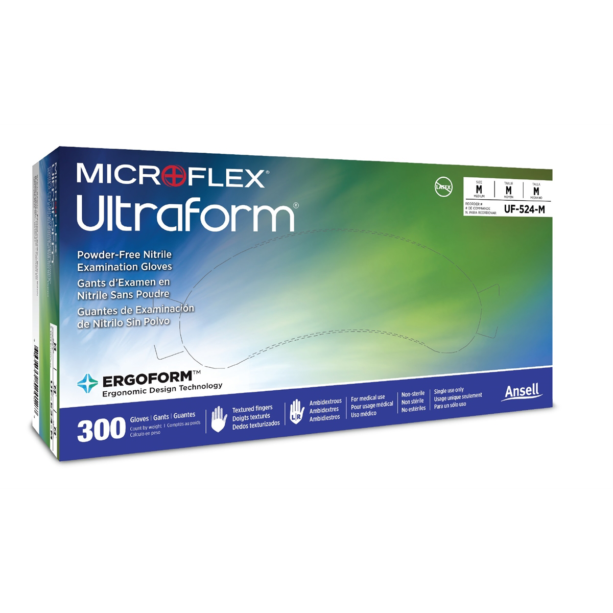 ULTRAFORM NITRILE EXAM GLOVES S 300PK