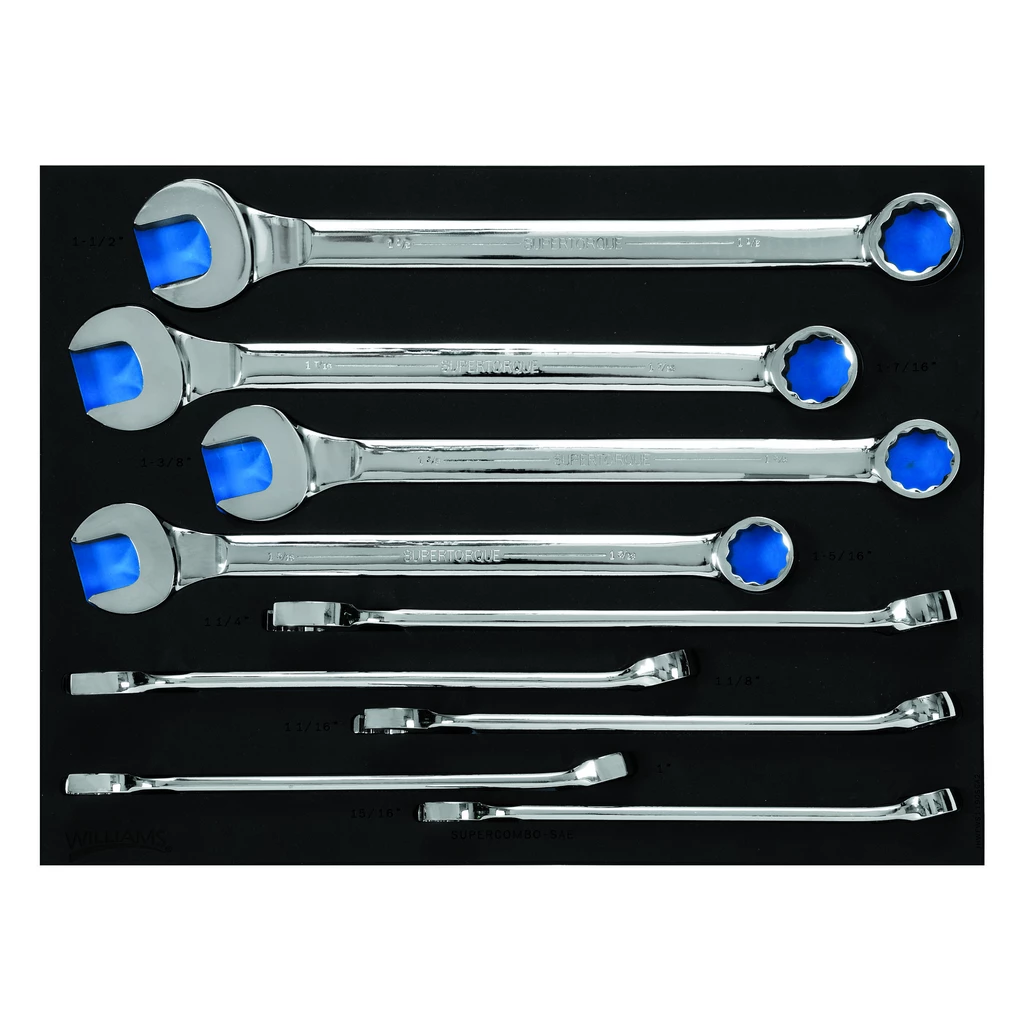 9 pc SAE 12-Point SUPERCOMBO(R) Combination Wrench Set in 2/3 Fo (image for) 9 pc SAE 12-Point SUPERCOMBO(R) Combination Wrench Set in 2/3 Fo