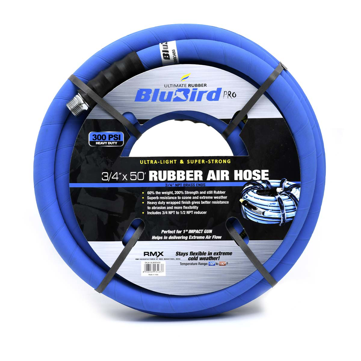 BluBird Pro 3/4 in. x 50 ft. Rubber Air Hose