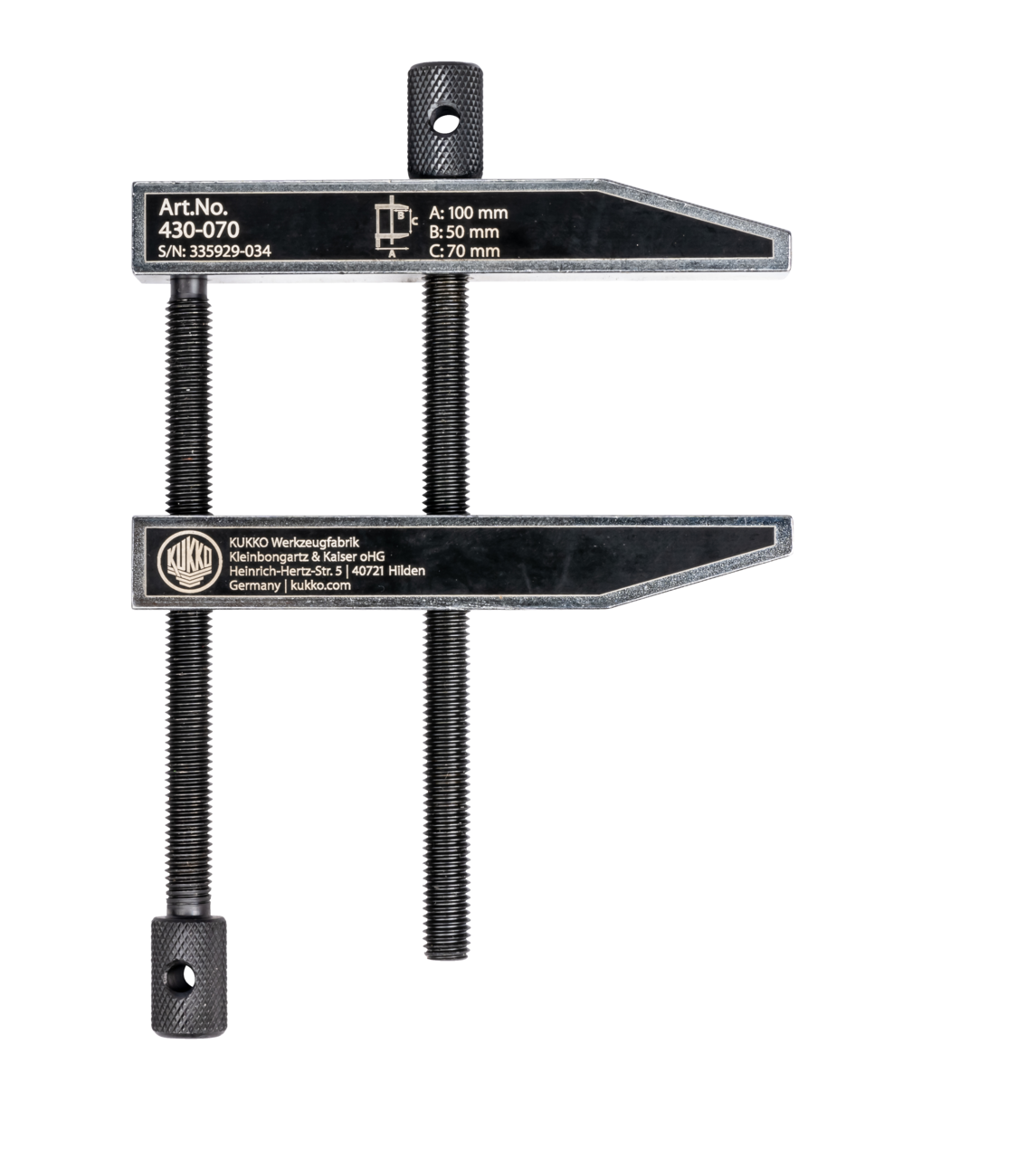 Parallel screw clamps 0 - 70 mm