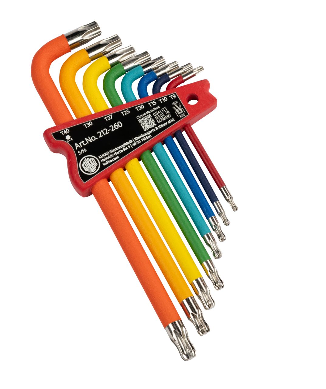 Color-coded TX Allen key set with ball head in KUK...