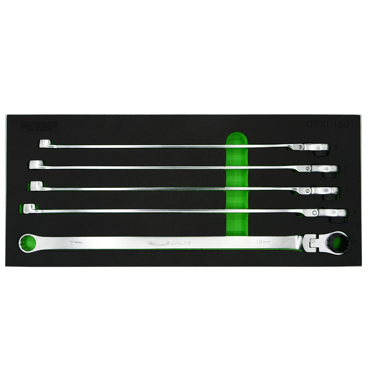 VIM Tools 5 Piece Deep Spline Ratcheting Flex Head Wrench Set (1 (image for) VIM Tools 5 Piece Deep Spline Ratcheting Flex Head Wrench Set (1