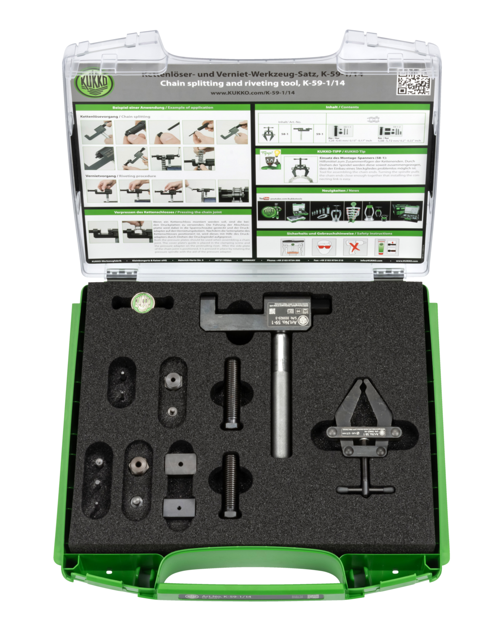 Chain tensioner set with a spread of 9 mm - 46 mm ...