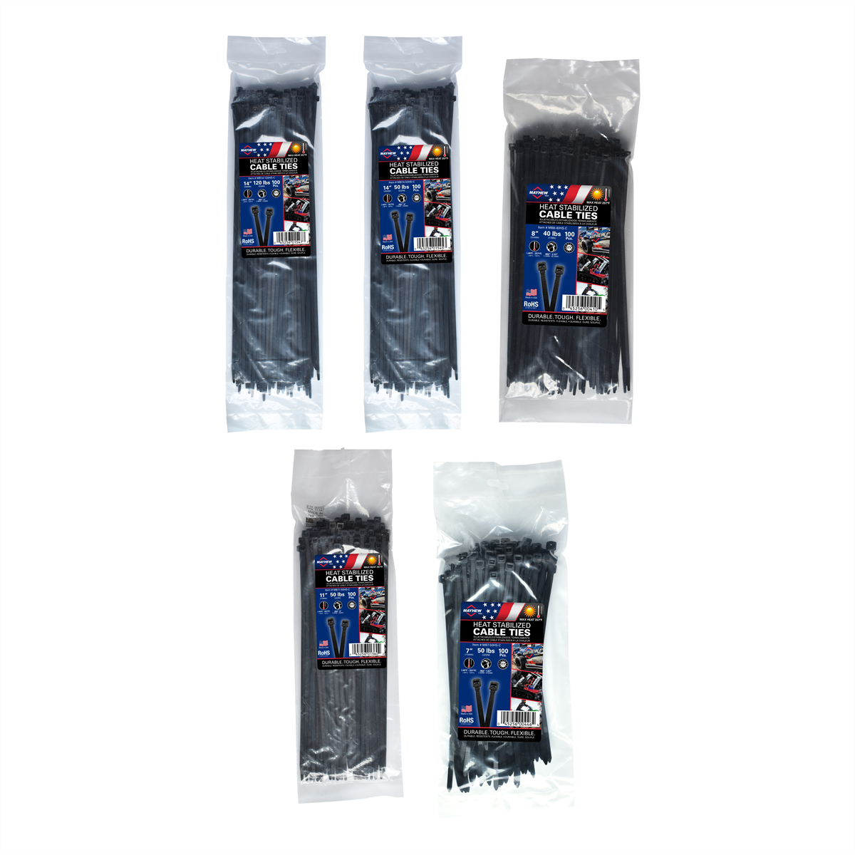 Mayhew Mayhew Heat Stabilized Cable Tie Bundle...