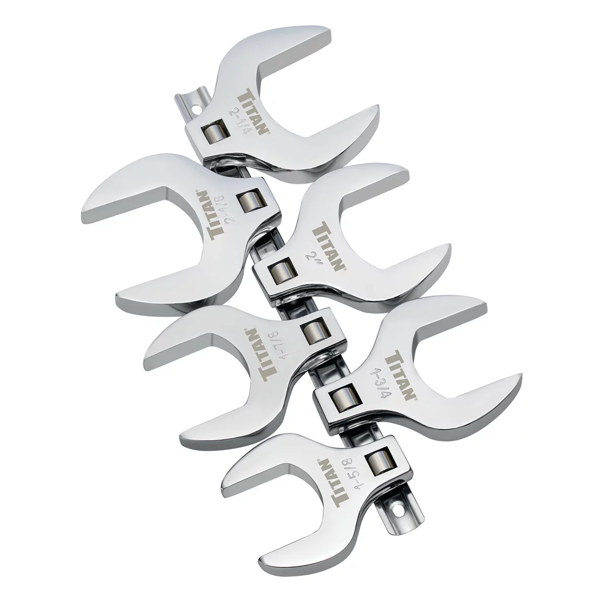 Titan 6 Piece 1/2 Inch Drive SAE Jumbo Crowfoot Wrench Set (image for) Titan 6 Piece 1/2 Inch Drive SAE Jumbo Crowfoot Wrench Set