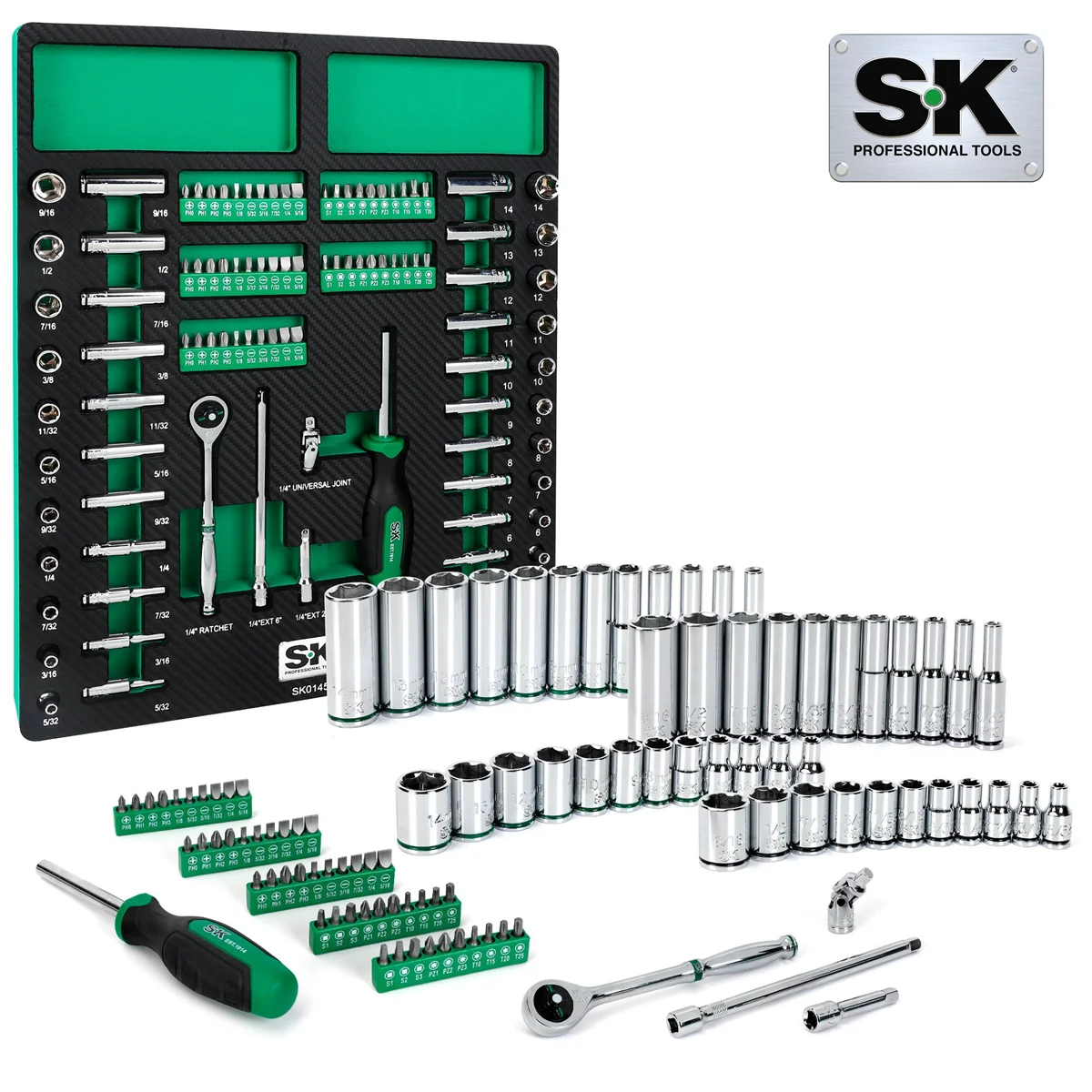 1/4" Drive, 101 Piece, 6 Point, Shallow & Deep, SA... (image for) 1/4" Drive, 101 Piece, 6 Point, Shallow & Deep, SA...