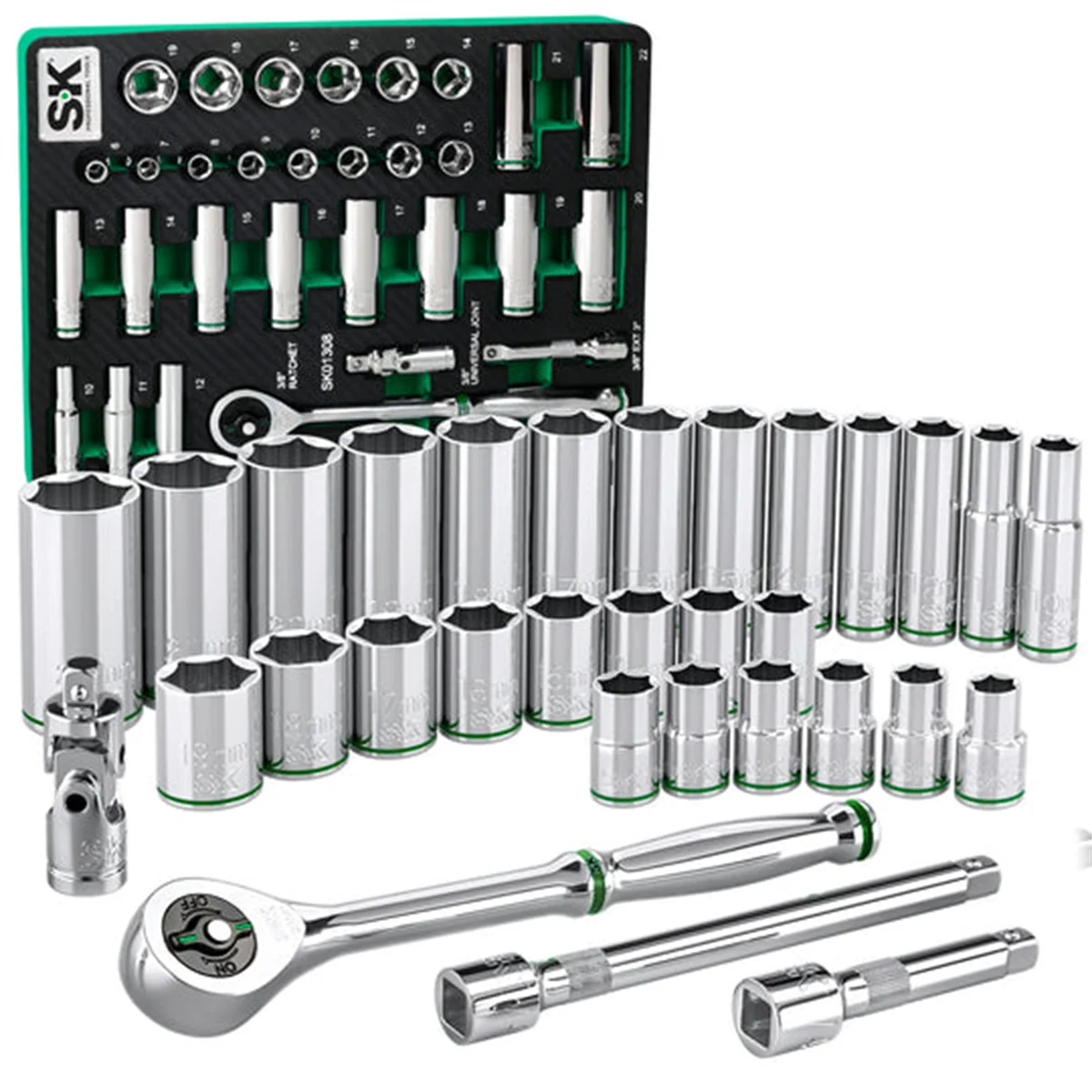3/8" Drive, 31 Piece, 6 Point, Standard & Deep, Me... (image for) 3/8" Drive, 31 Piece, 6 Point, Standard & Deep, Me...