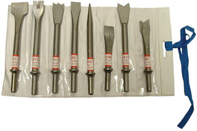 Economy Pneumatic Chisel Combination Pack - 8 Piece