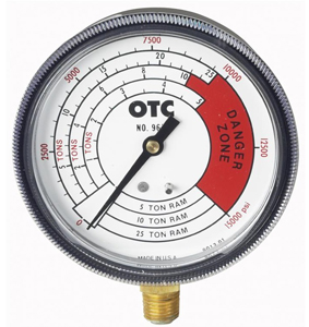 OTC 9652 Pressure and Tonnage Gauge 0-25 Ton 4-Scale