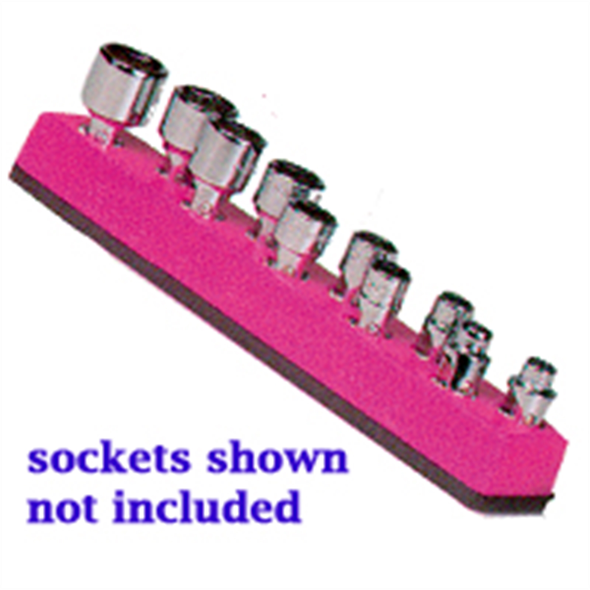 1/4 In Dr Universal Socket Organizer w/ Magnetic Base - Hot Pink