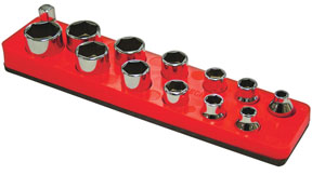 3/8 In Drive Shallow Socket Organizer w/ Magnetic Base - Rocket