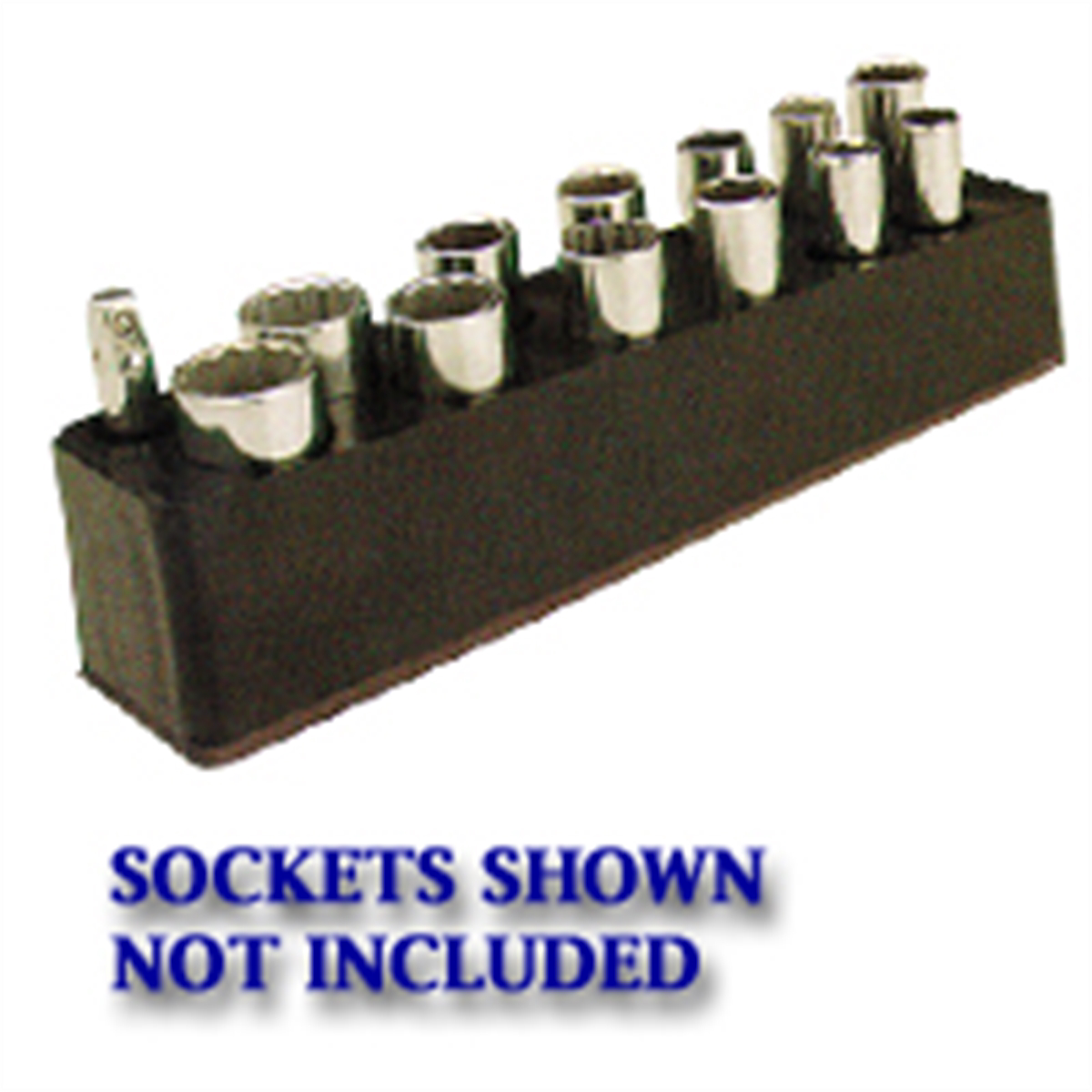 3/8 In Drive Deep Socket Organizer w/ Magnetic Base - Black