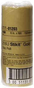 StikitT Gold Disc Roll - 6 In - 400 Grade