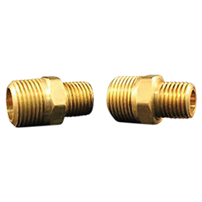 Brass Fitting Male Hex Nipple 1/4 In NPT x 3/8 In NPT 2/Pk